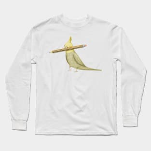 Cockatiel & Pencil Long Sleeve T-Shirt